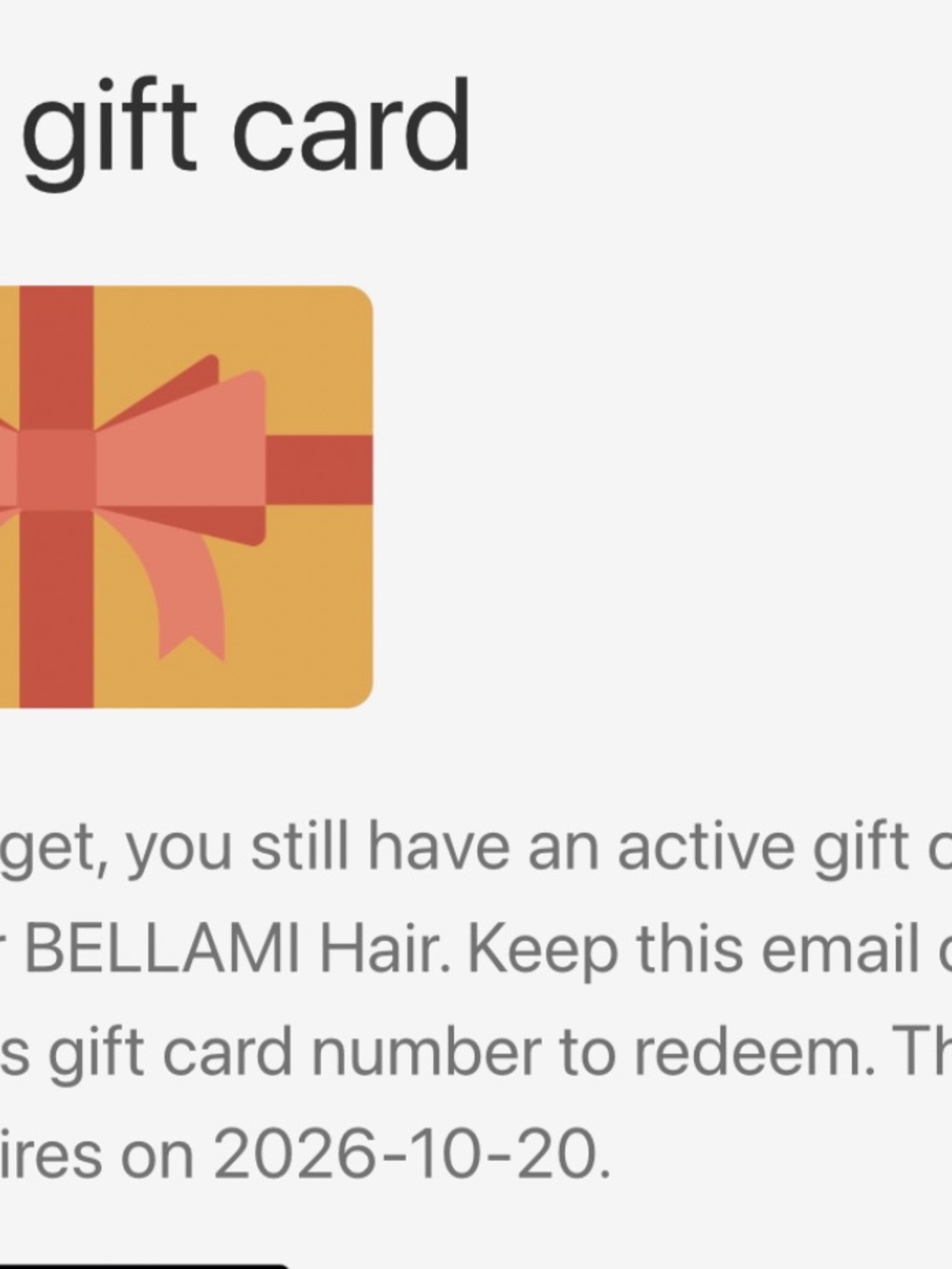 Bellami Hair Gift Card